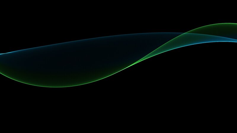 green wave on black background