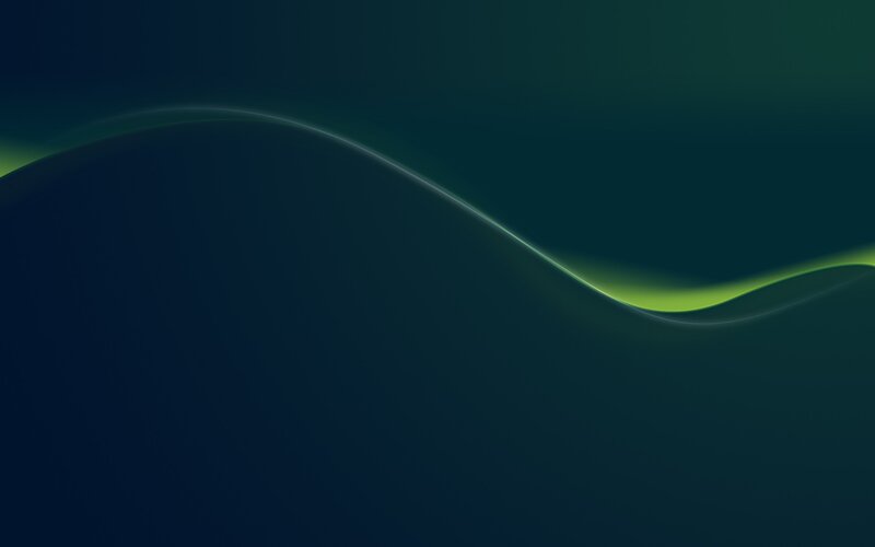 Green Wave on Dark Background — Dark Blue, Calm