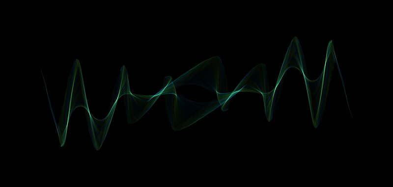 Green Wave Pattern — Black
