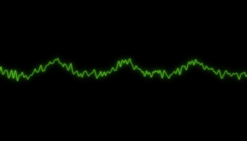 green waveform on black background