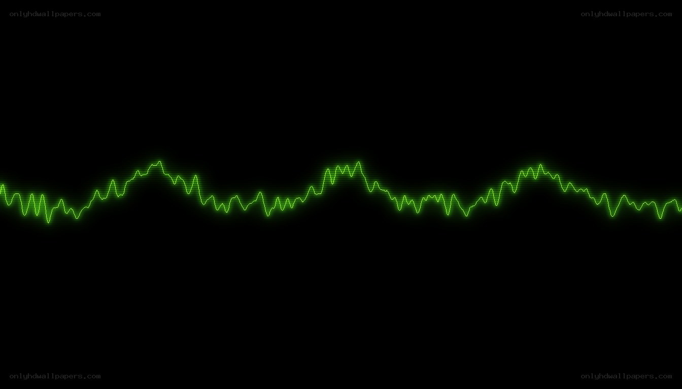 green waveform on black background
