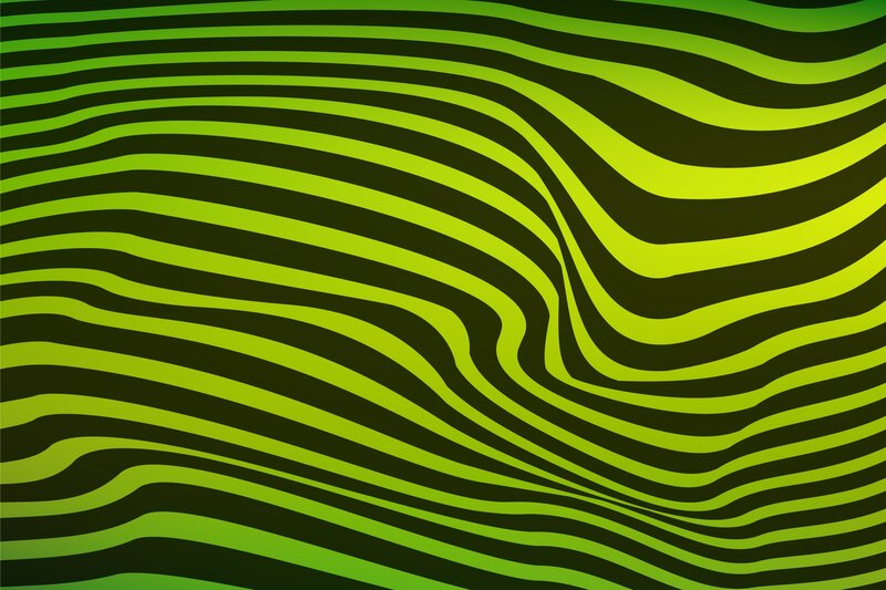 green wavy stripes pattern
