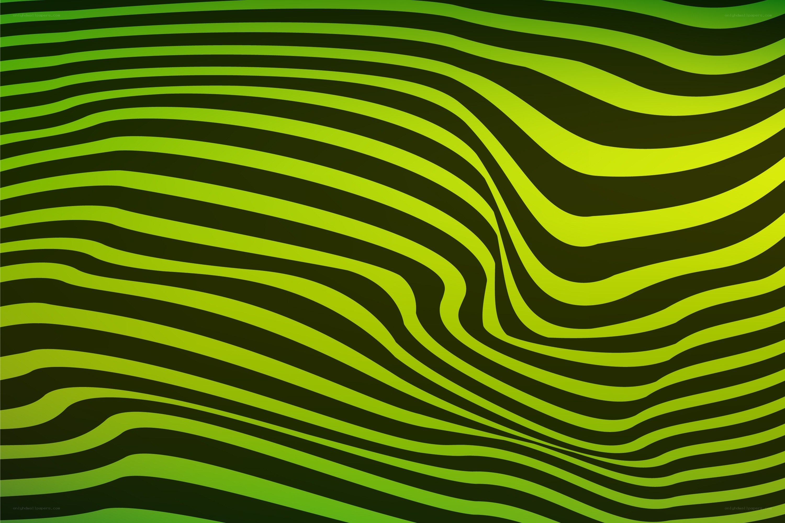 green wavy stripes pattern