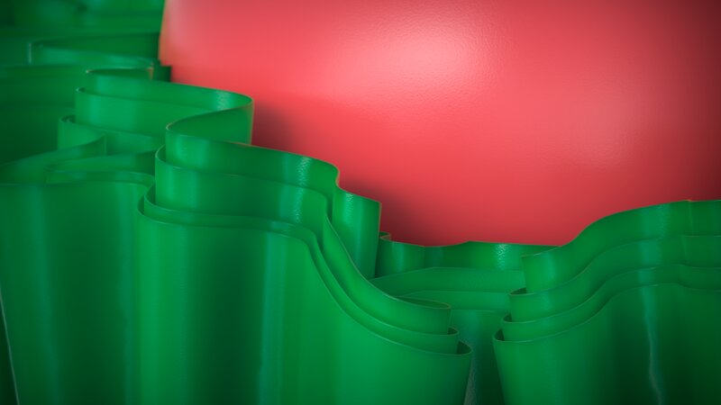 Green Wavy Tubes