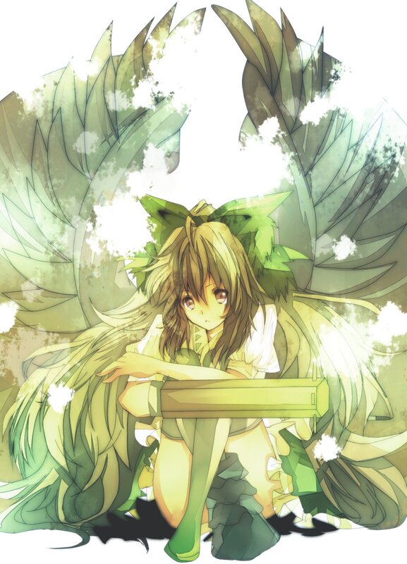 green-winged anime girl