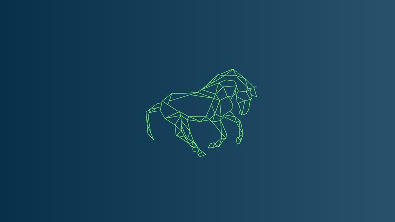 Green Wireframe Horse