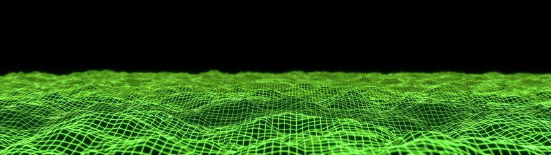 Green Wireframe Landscape