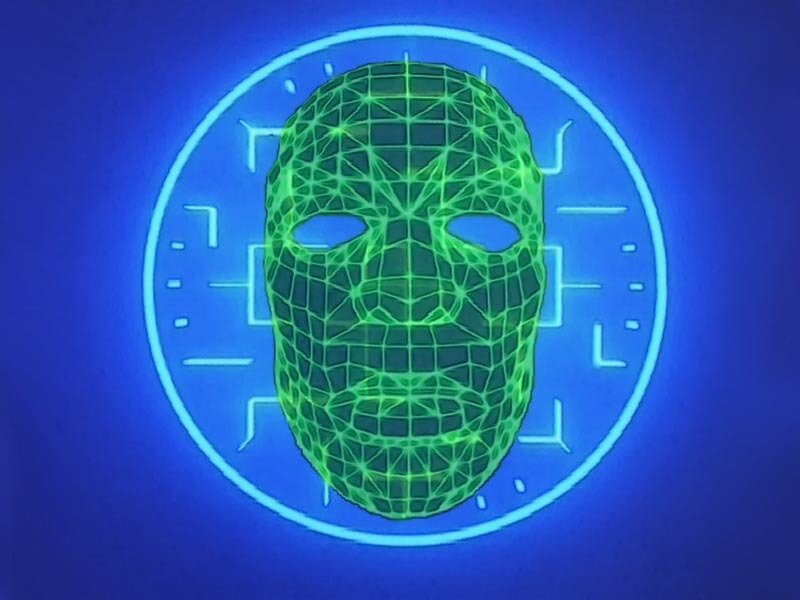 Green Wireframe Mask
