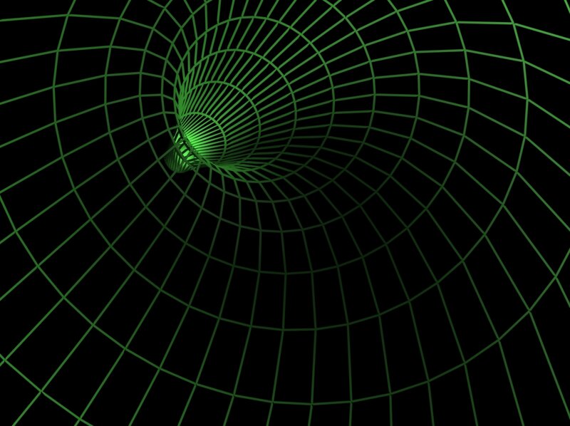 green wireframe tunnel