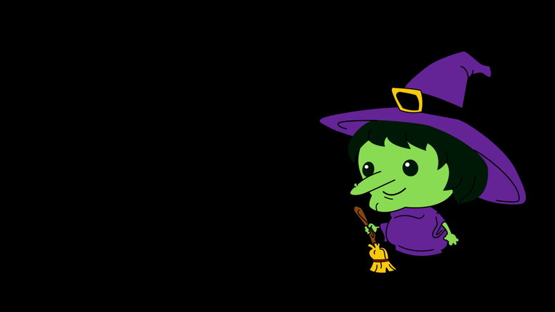 Green Witch Character — Purple