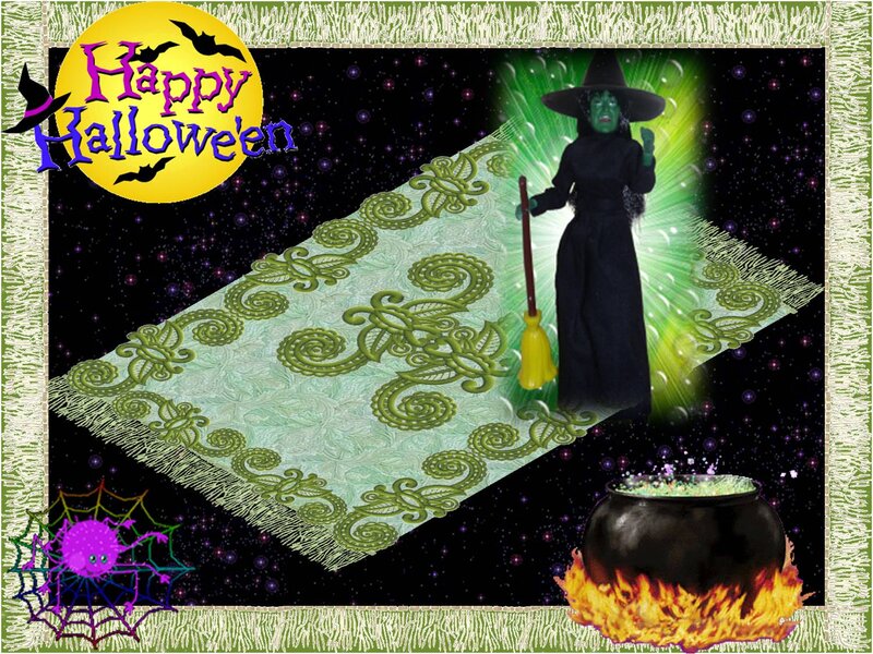 Green Witch on Carpet