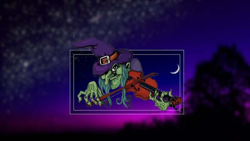 Green Witch Playing Violin