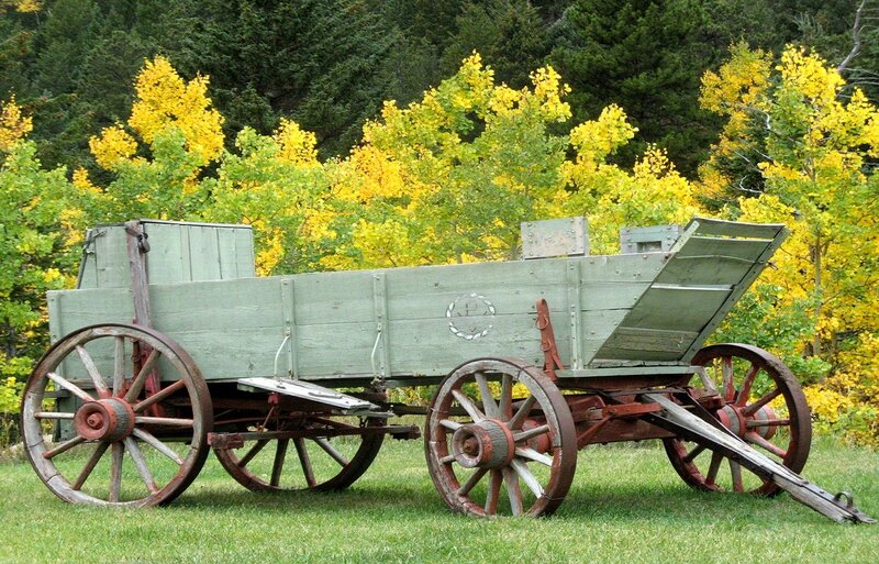Green Wooden Wagon