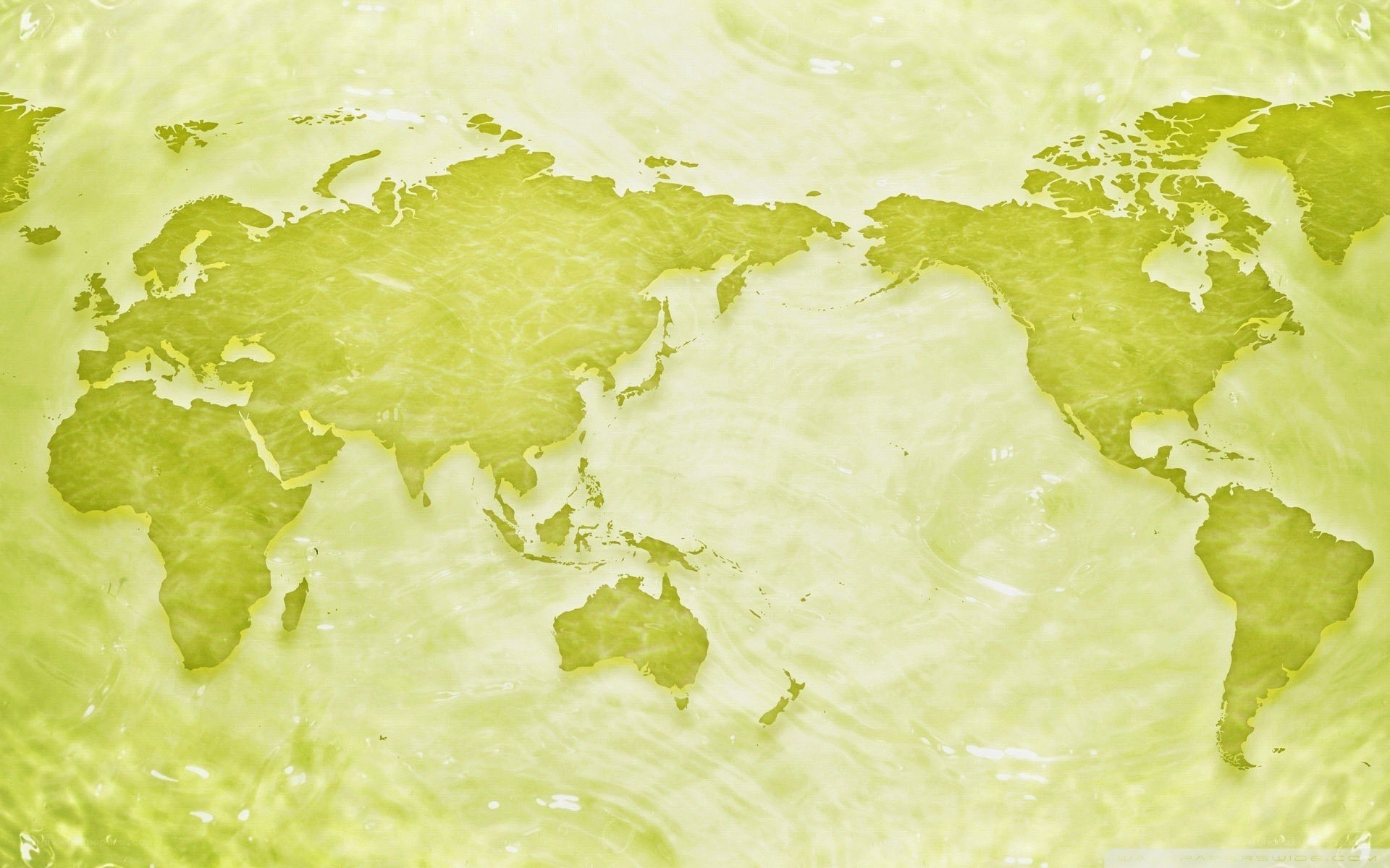 green world map underwater
