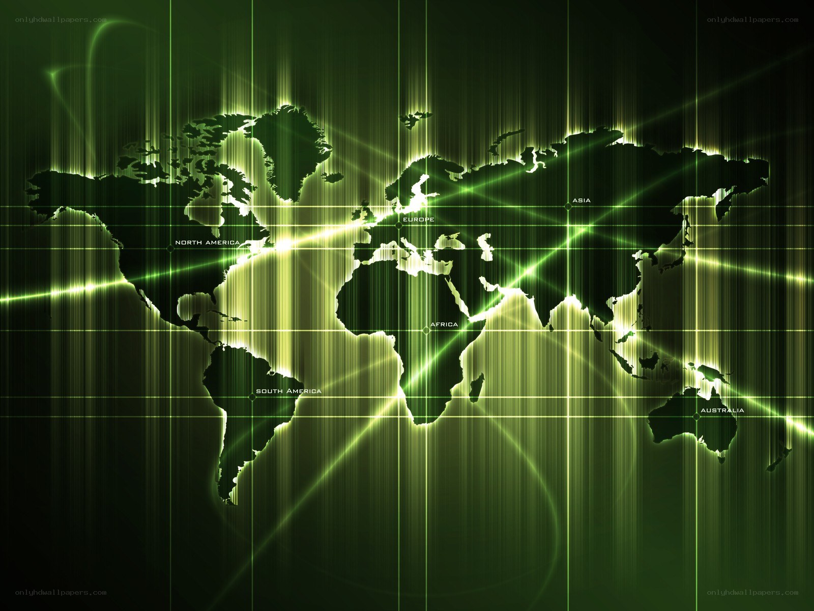 green world map with grid