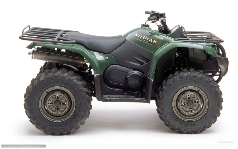 Green Yamaha Kodiak Atv — Neutral