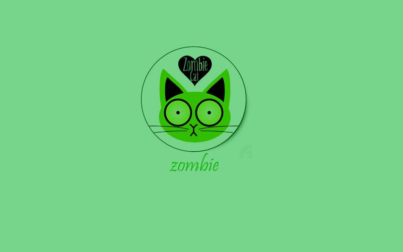 green zombie cat logo