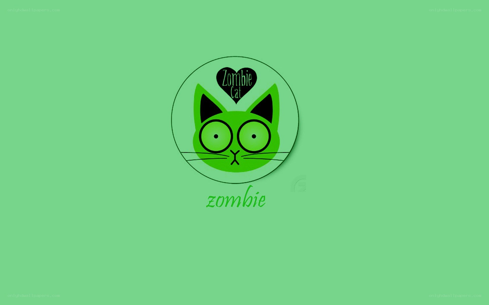 green zombie cat logo