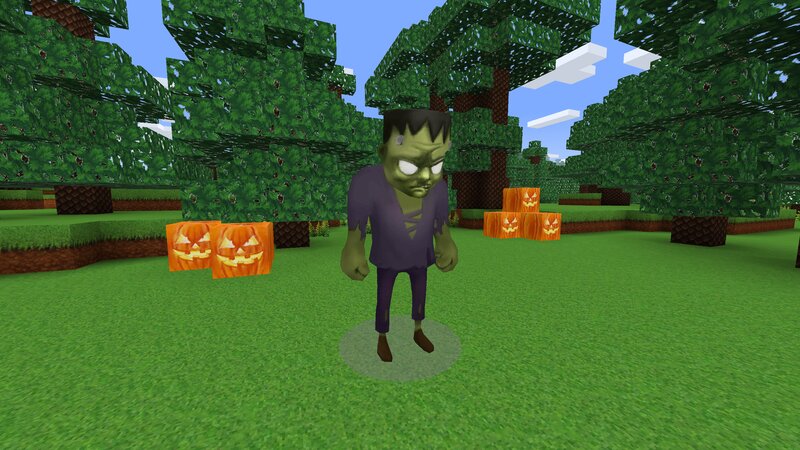 Green Zombie Character — Playful