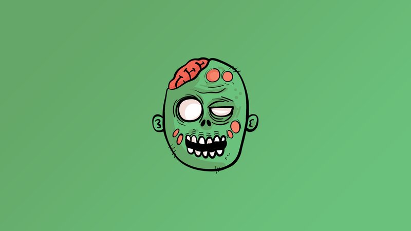 Green Zombie Head — Creepy