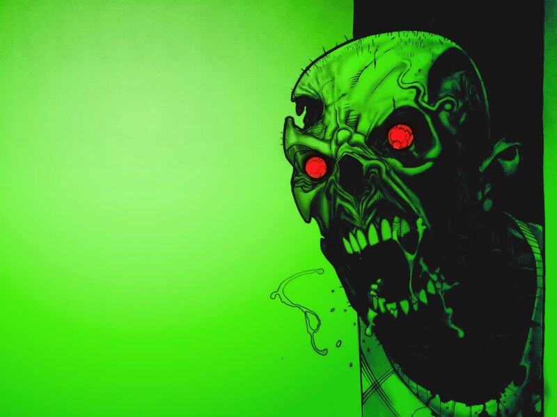 green zombie skull