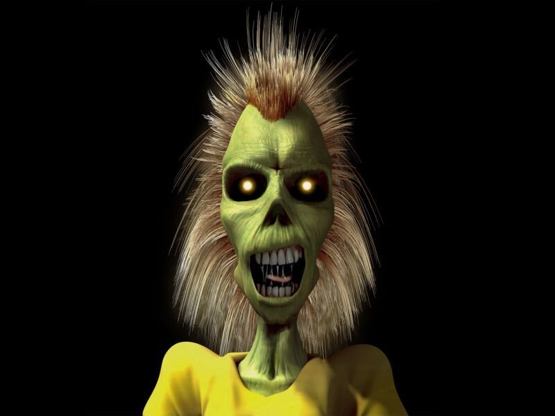 Green Zombie with Mohawk