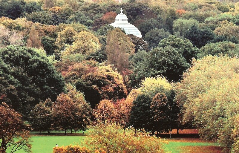 Greenhouse in Autumn Park