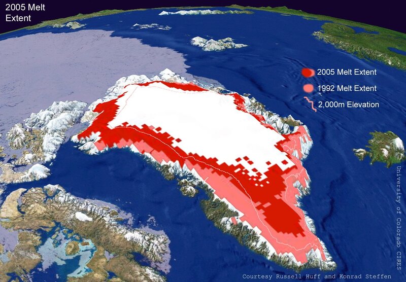 Greenland melt extent comparison