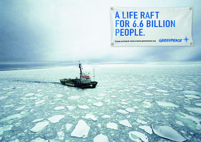 Greenpeace ship in ice