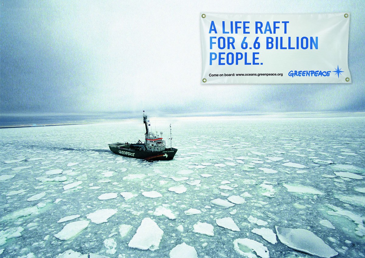Greenpeace ship in ice