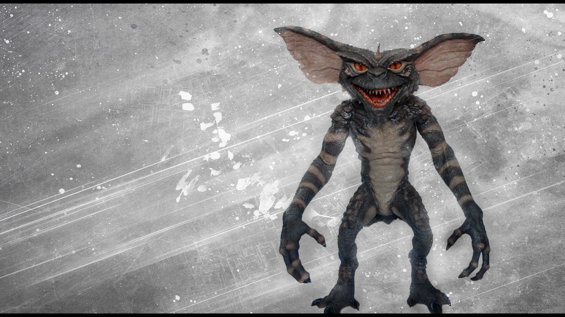Gremlins character in snowy scene