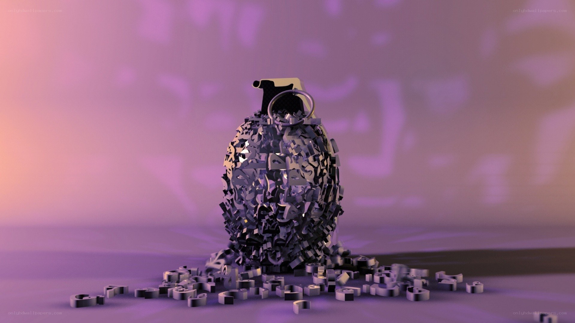 Grenade made of letters