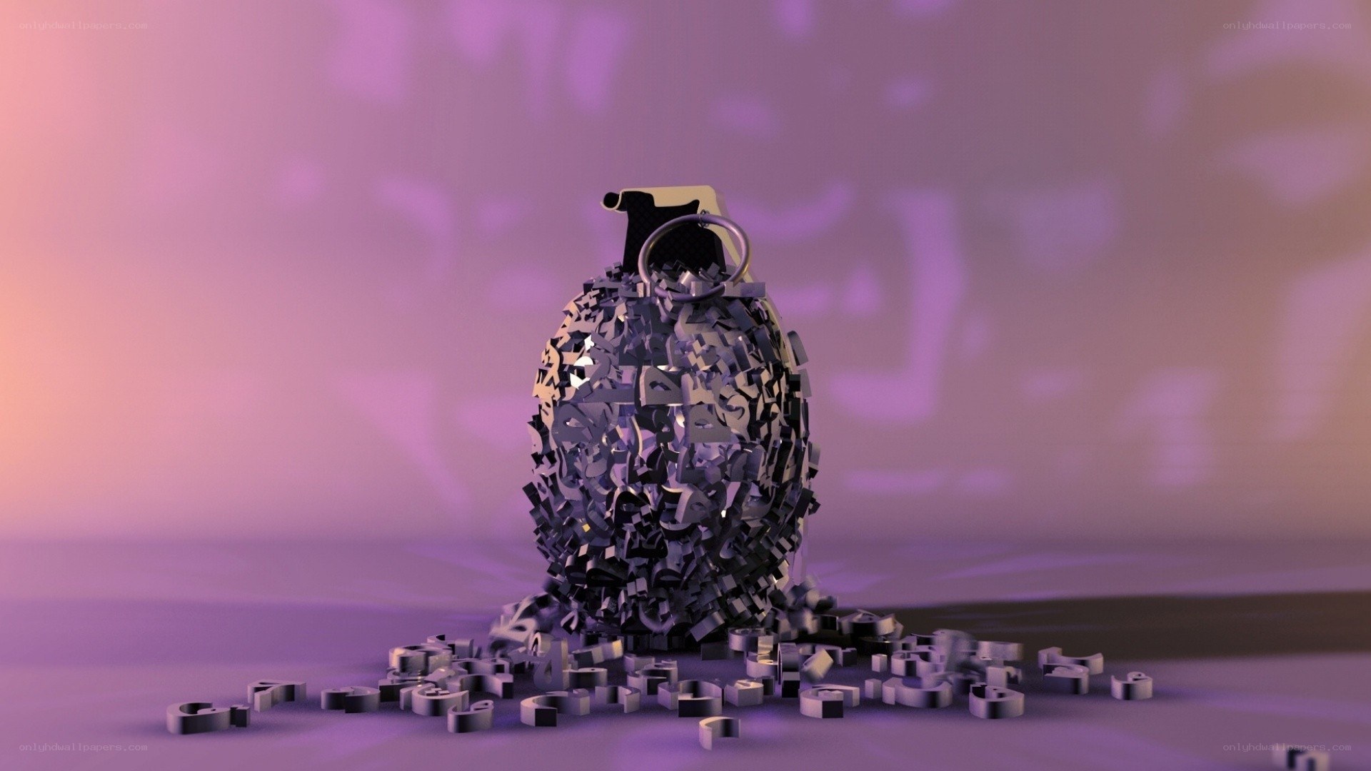 Grenade made of letters