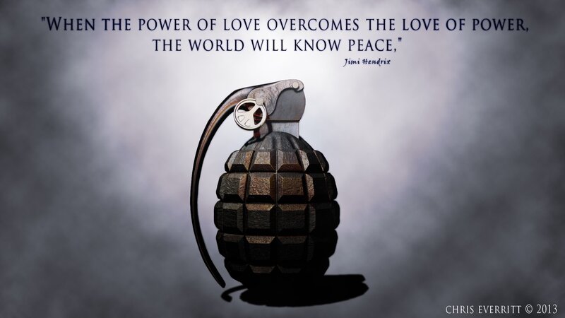 Grenade with peace symbol
