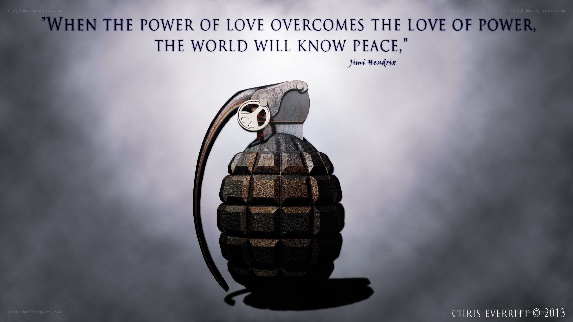 Grenade with peace symbol