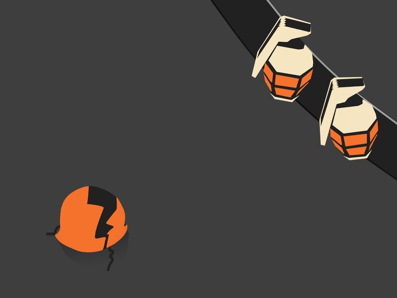 Grenades on a dark surface