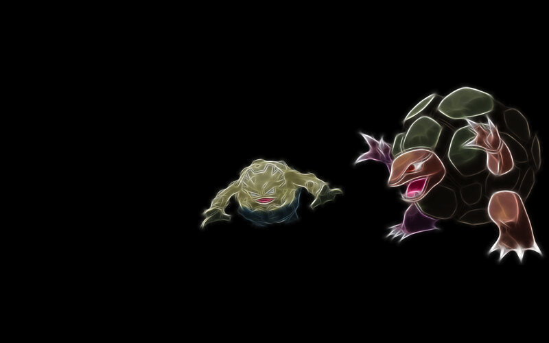 Greninja and Torterra glowing art