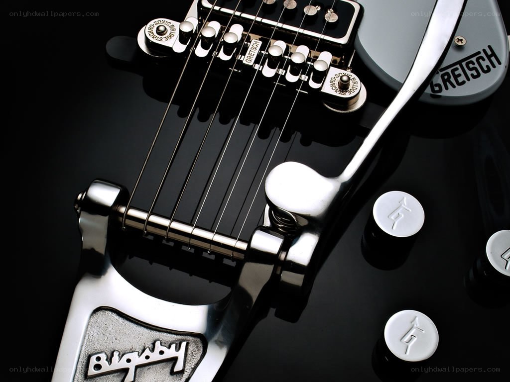 Gretsch guitar bridge close-up