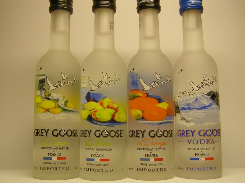 Grey Goose vodka bottles