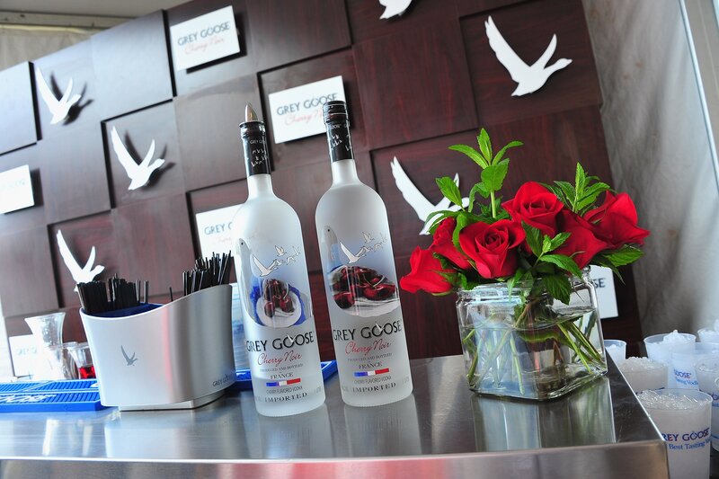 Grey Goose vodka bottles on bar