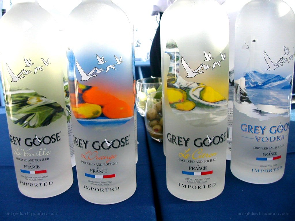 Grey Goose vodka bottles