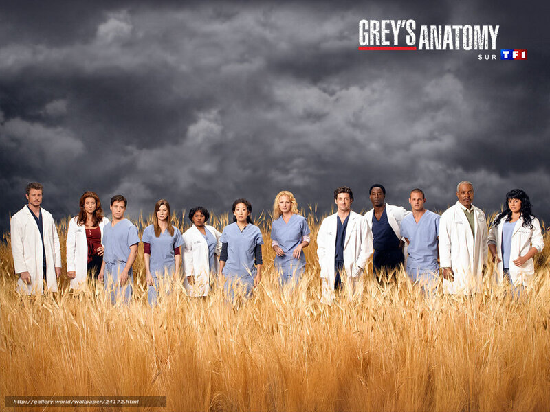 Grey's Anatomy cast in a field
