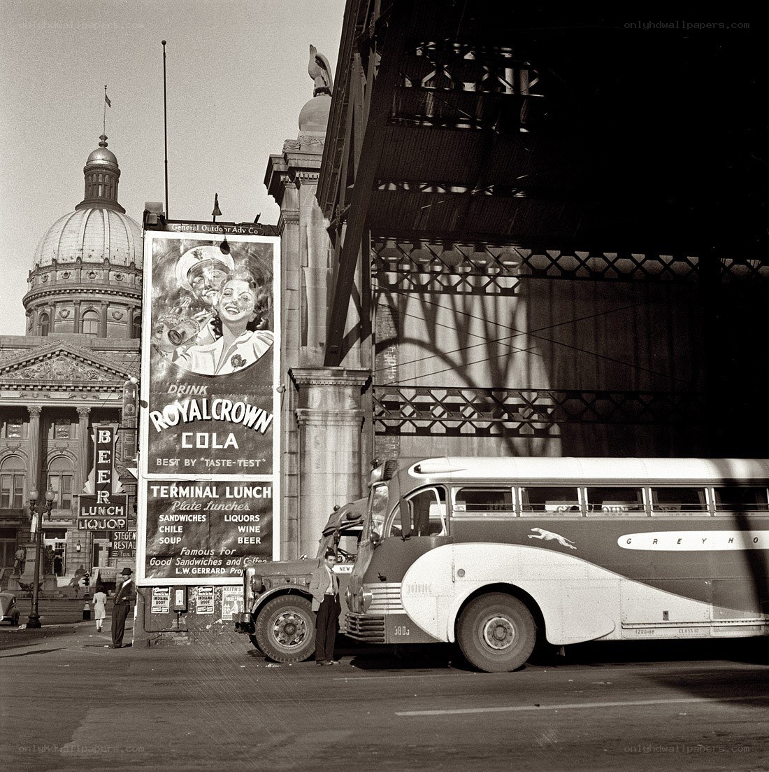 Greyhound bus at terminal
