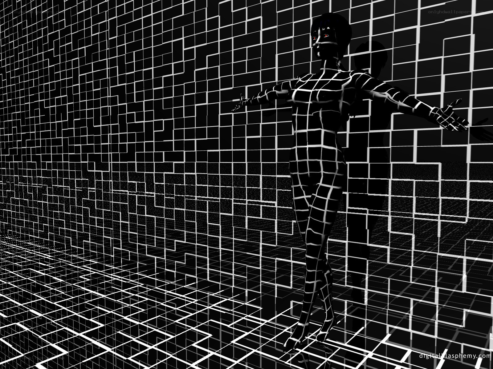 grid figure in digital space