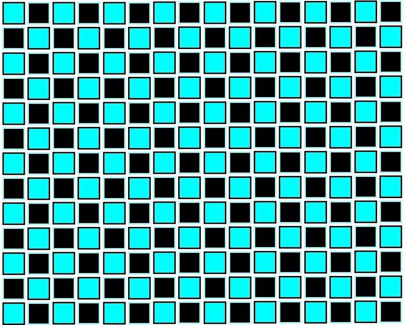 grid of cyan and black squares