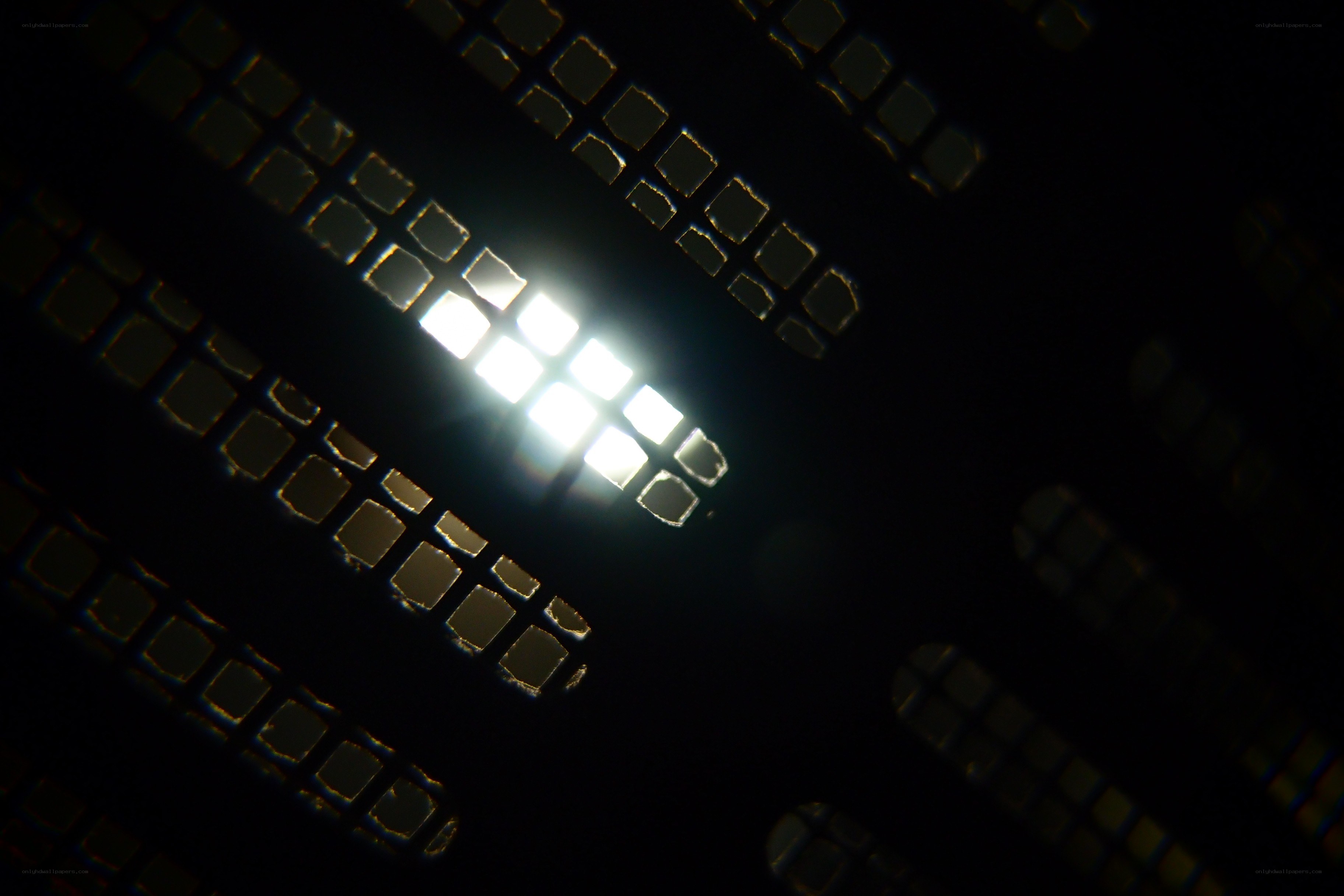 grid of illuminated squares