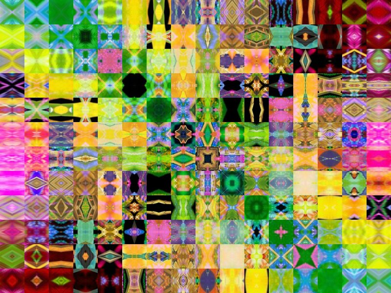 Grid of Kaleidoscopic Patterns