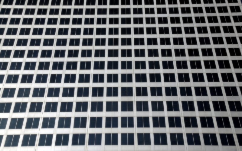 grid of windows on building