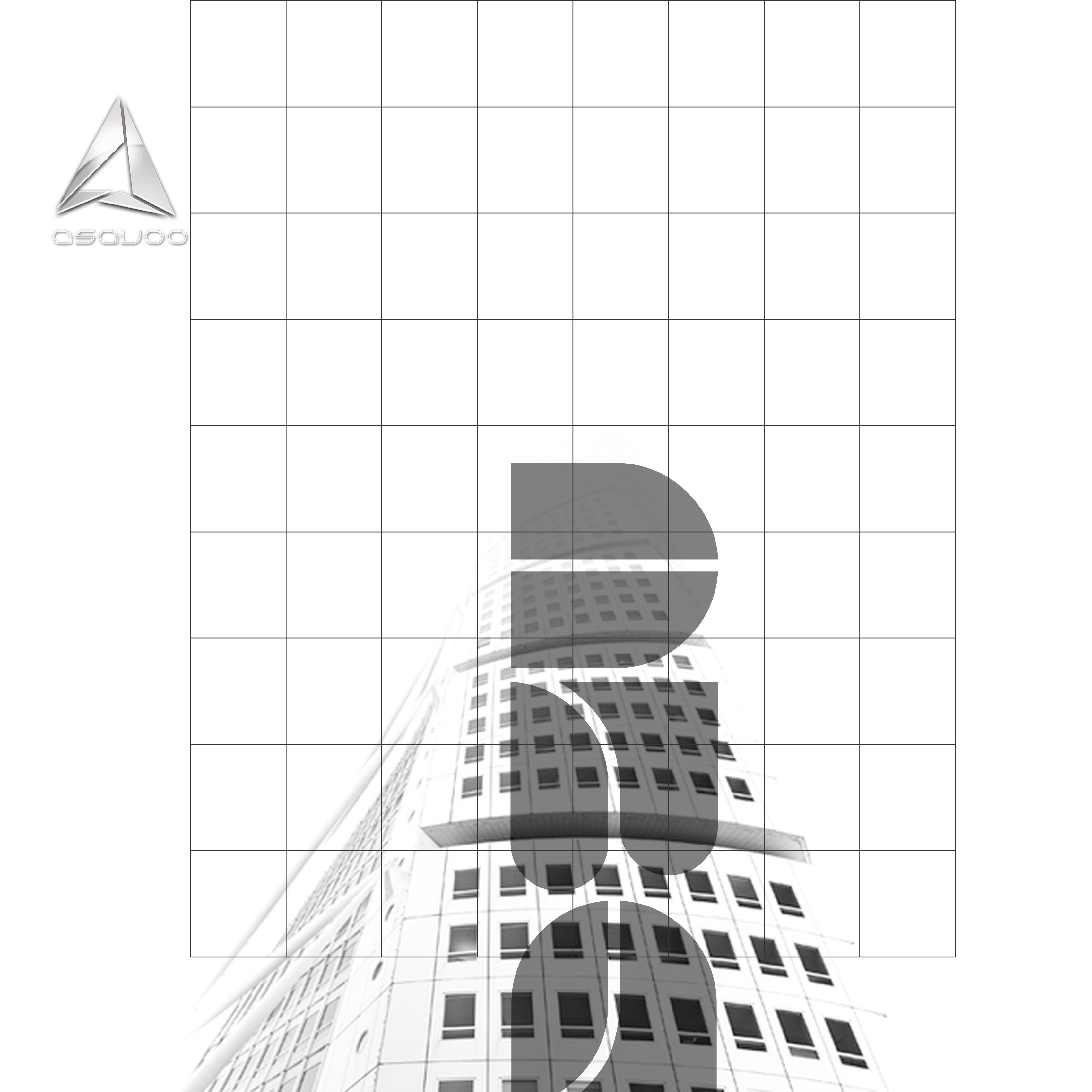 grid overlay on building photo