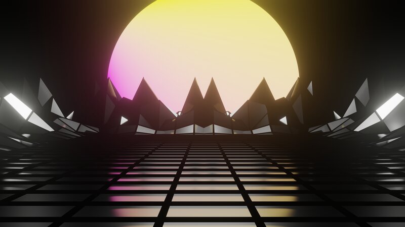 Grid Pathway to Mountains